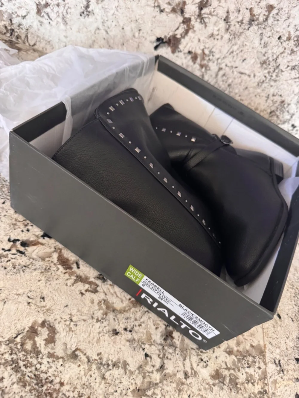 Rialto Black Vegan Wide Calf OTK Boots New